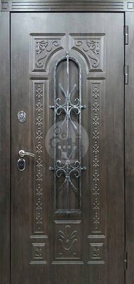 Элитная металлическая дверь, отделка массив дуба-ДВ-592