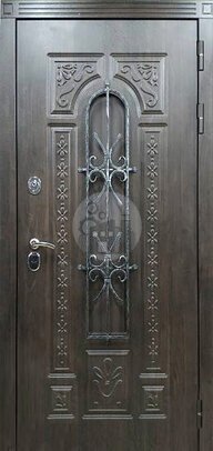 элитная металлическая дверь, отделка массив дуба-ДВ-592
